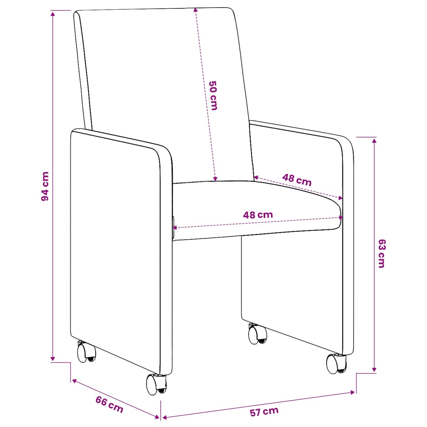 Eetkamerstoelen met Wieltjes 2 pcs Lichtgrijs 57 x 66 x 94 cm is nu te koop bij PeponiXL, paradijselijk wonen!
