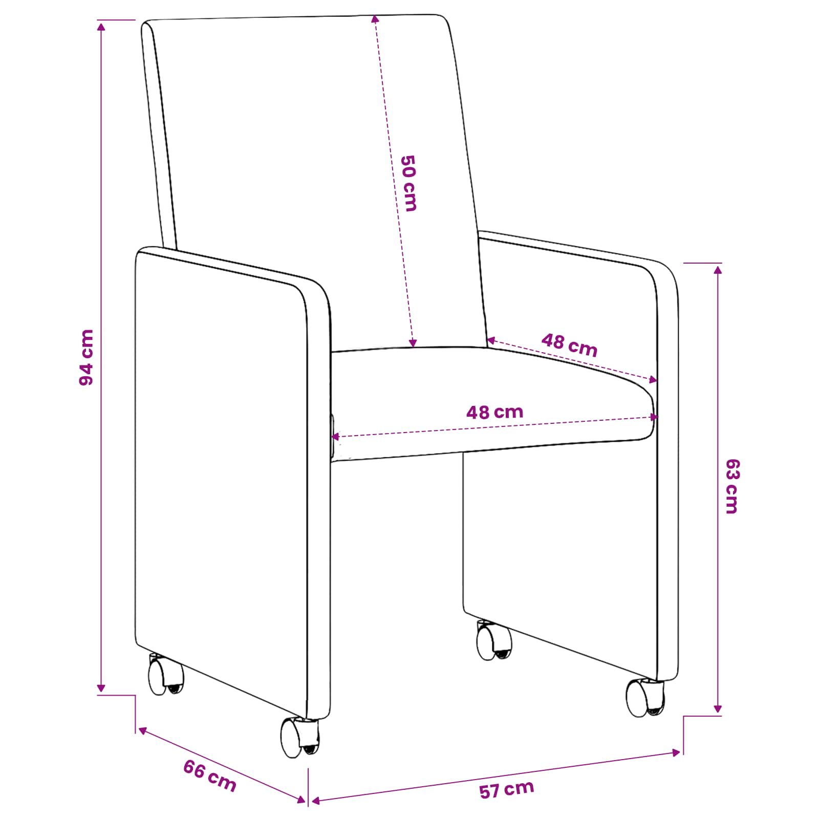 Eetkamerstoelen met Wieltjes 2 pcs Lichtgrijs 57 x 66 x 94 cm is nu te koop bij PeponiXL, paradijselijk wonen!