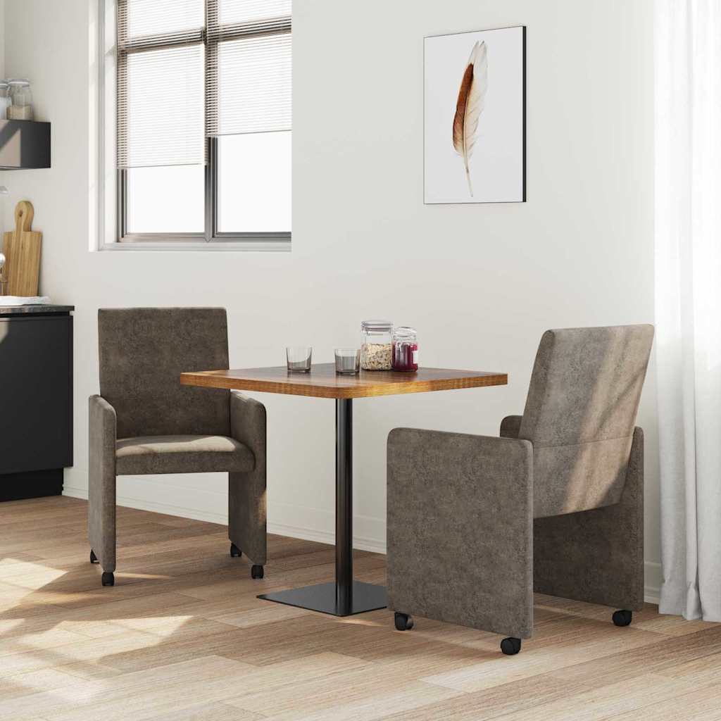 Eetkamerstoelen met Wieltjes 2 pcs Donkergrijs 57 x 66 x 94 cm is nu te koop bij PeponiXL, paradijselijk wonen!
