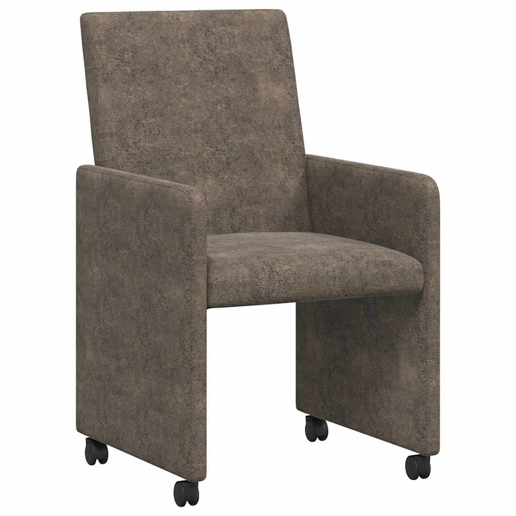 Eetkamerstoelen met Wieltjes 2 pcs Donkergrijs 57 x 66 x 94 cm is nu te koop bij PeponiXL, paradijselijk wonen!