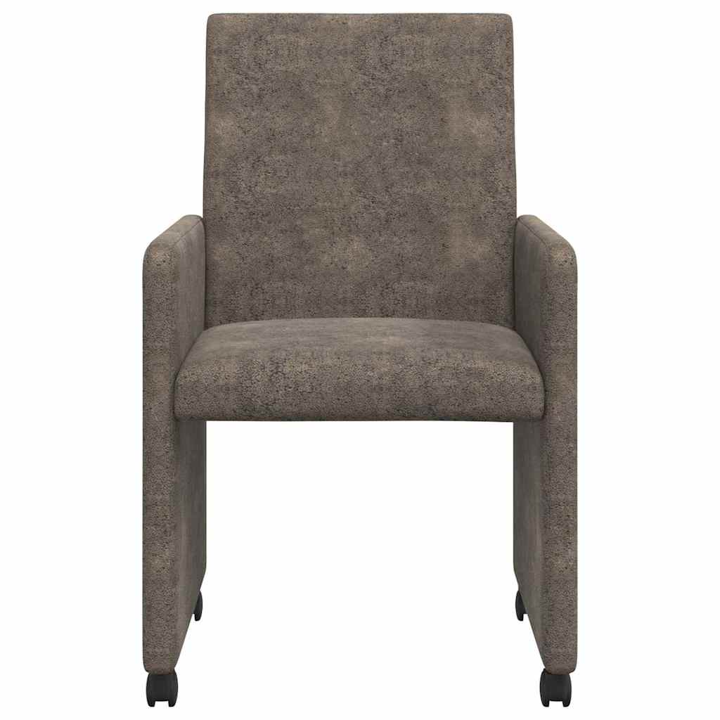 Eetkamerstoelen met Wieltjes 2 pcs Donkergrijs 57 x 66 x 94 cm is nu te koop bij PeponiXL, paradijselijk wonen!