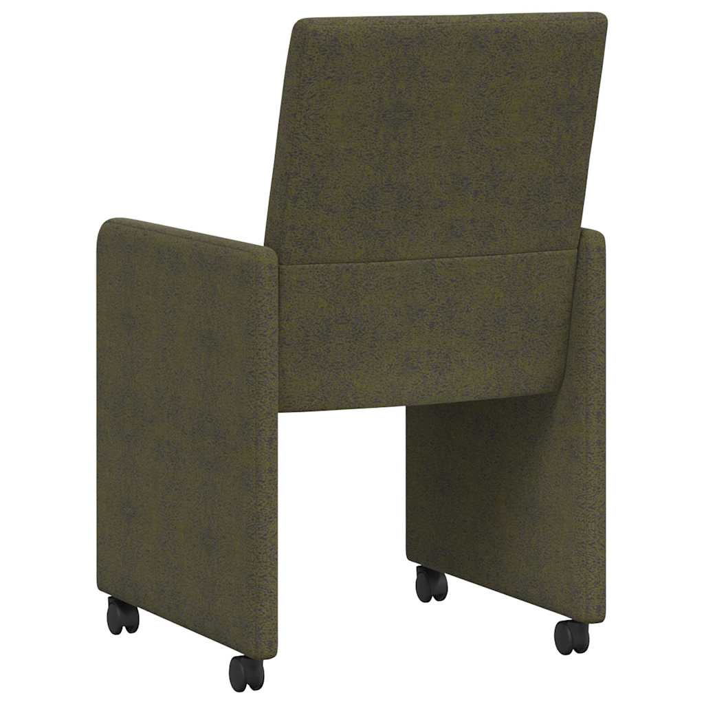 Eetkamerstoelen met Wieltjes 2 pcs Leger groen 57 x 66 x 94 cm is nu te koop bij PeponiXL, paradijselijk wonen!