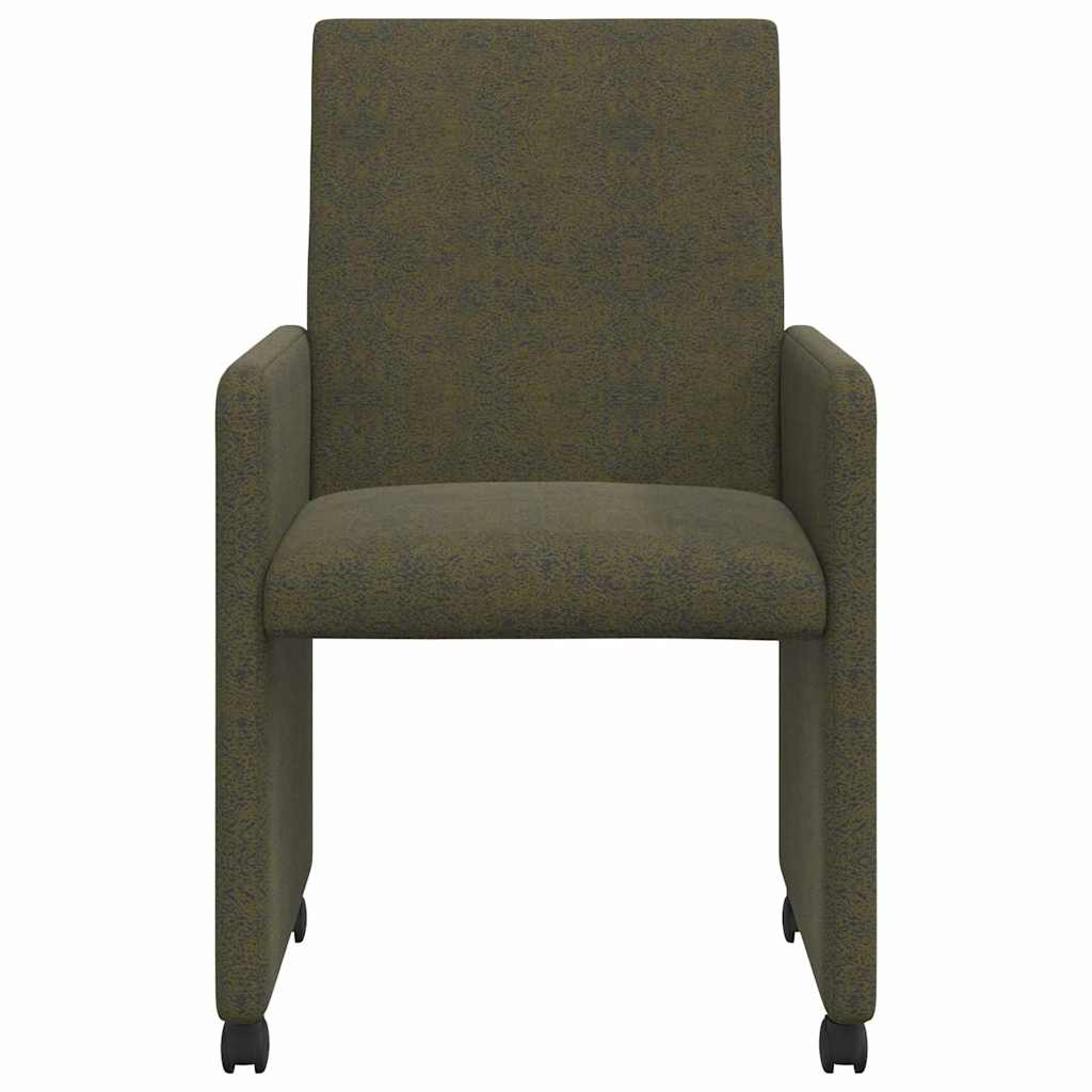 Eetkamerstoelen met Wieltjes 2 pcs Leger groen 57 x 66 x 94 cm is nu te koop bij PeponiXL, paradijselijk wonen!