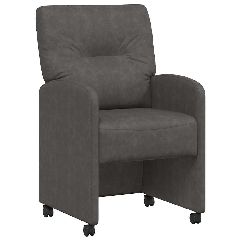 Eetkamerstoelen met Wieltjes 2 pcs Zwart 57 x 67 x 95 cm is nu te koop bij PeponiXL, paradijselijk wonen!
