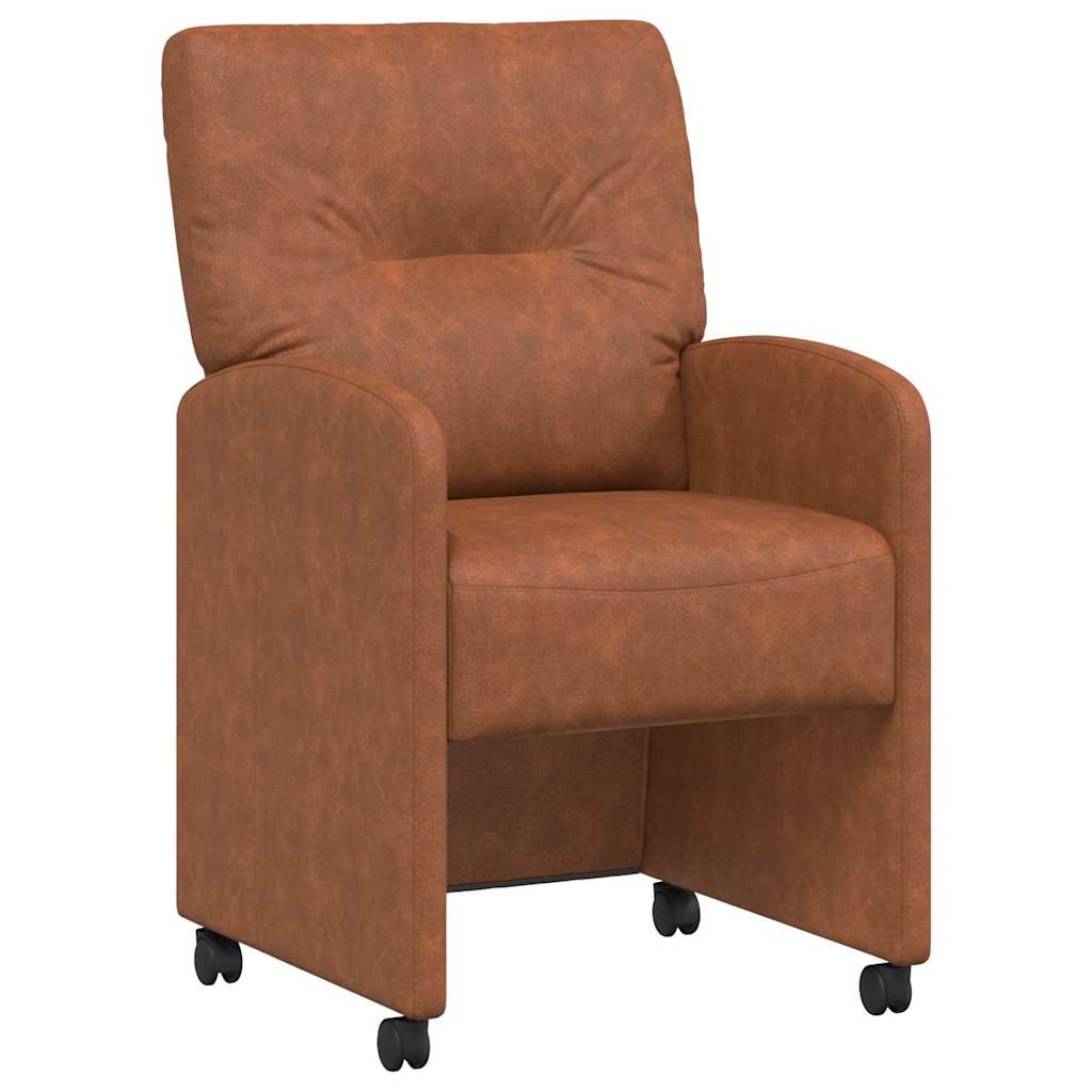 Eetkamerstoelen met Wieltjes 2 pcs Bruin 57 x 67 x 95 cm is nu te koop bij PeponiXL, paradijselijk wonen!