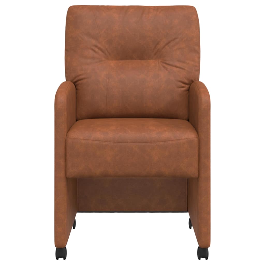 Eetkamerstoelen met Wieltjes 2 pcs Bruin 57 x 67 x 95 cm is nu te koop bij PeponiXL, paradijselijk wonen!
