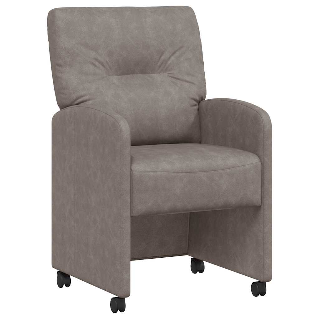 Eetkamerstoelen met Wieltjes 2 pcs Grijs 57 x 67 x 95 cm is nu te koop bij PeponiXL, paradijselijk wonen!