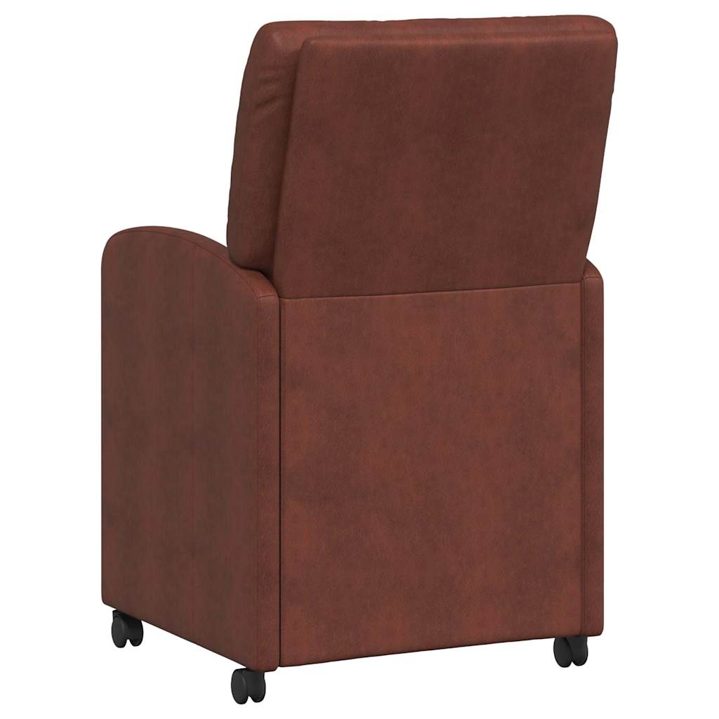 Eetkamerstoelen met Wieltjes 2 pcs Glanzend bruin Kunstleer is nu te koop bij PeponiXL, paradijselijk wonen!