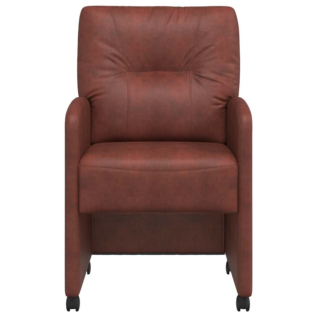 Eetkamerstoelen met Wieltjes 2 pcs Glanzend bruin Kunstleer is nu te koop bij PeponiXL, paradijselijk wonen!