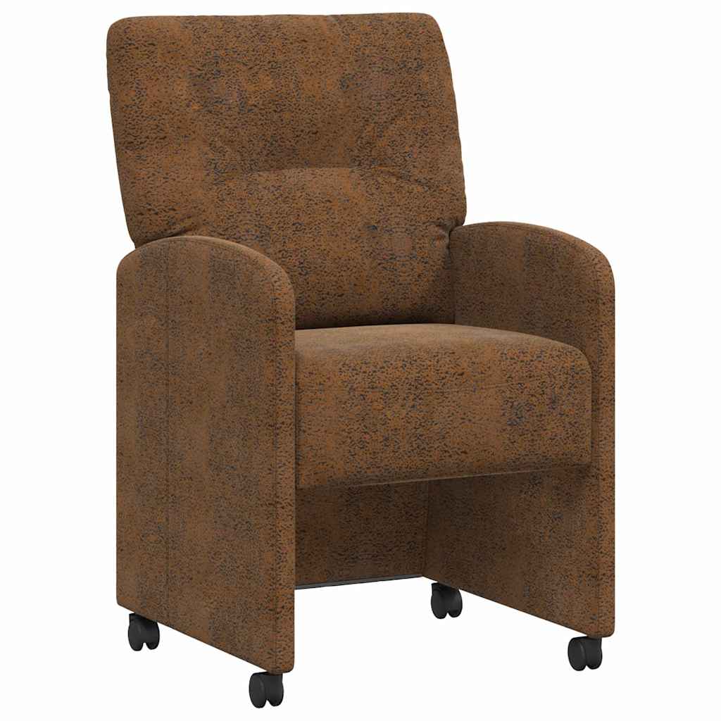 Eetkamerstoelen met Wieltjes 2 pcs Bruin 57 x 67 x 95 cm is nu te koop bij PeponiXL, paradijselijk wonen!