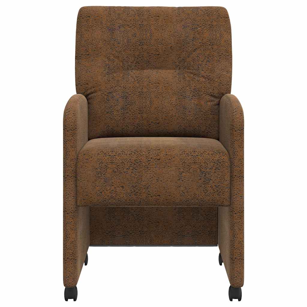 Eetkamerstoelen met Wieltjes 2 pcs Bruin 57 x 67 x 95 cm is nu te koop bij PeponiXL, paradijselijk wonen!