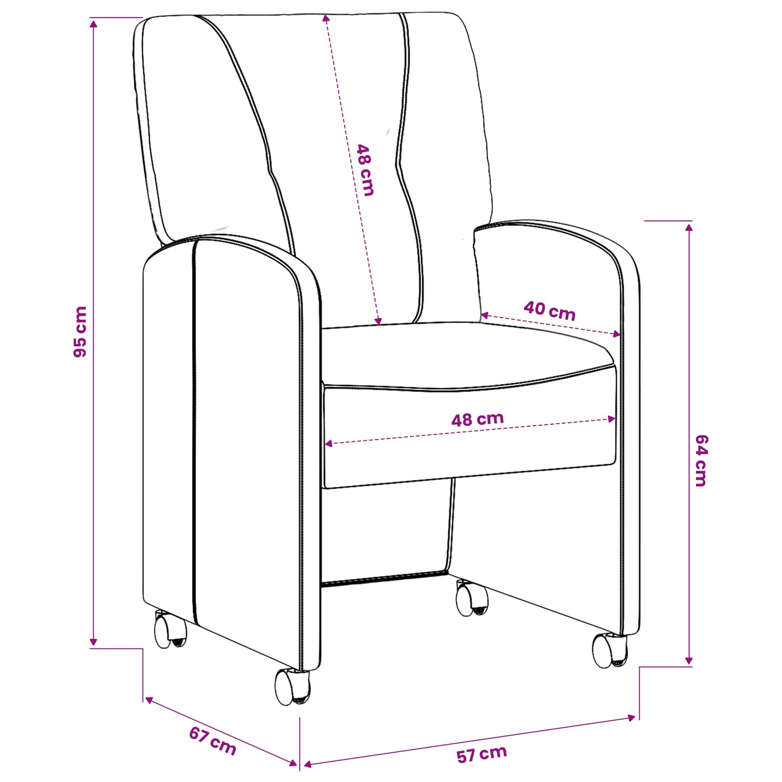 Eetkamerstoelen met Wieltjes 2 pcs Lichtgrijs 57 x 67 x 95 cm is nu te koop bij PeponiXL, paradijselijk wonen!