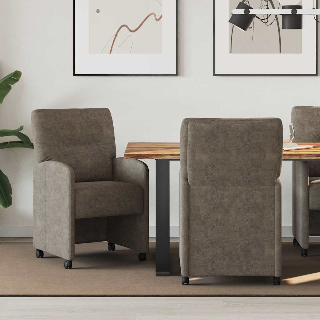 Eetkamerstoelen met Wieltjes 2 pcs Donkergrijs 57 x 67 x 95 cm is nu te koop bij PeponiXL, paradijselijk wonen!