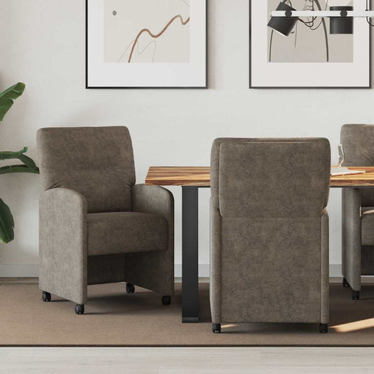 Eetkamerstoelen met Wieltjes 2 pcs Donkergrijs 57 x 67 x 95 cm is nu te koop bij PeponiXL, paradijselijk wonen!