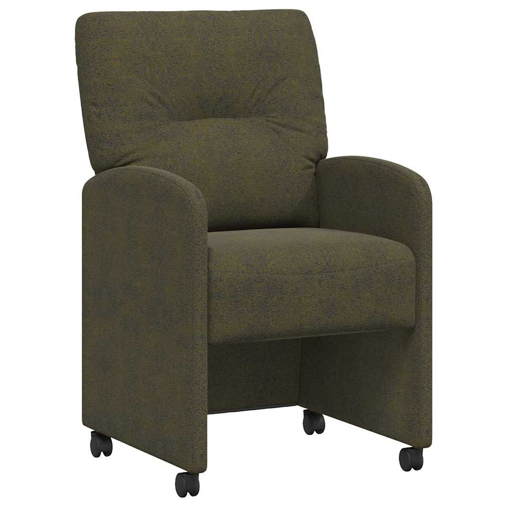 Eetkamerstoelen met Wieltjes 2 pcs Leger groen 57 x 67 x 95 cm is nu te koop bij PeponiXL, paradijselijk wonen!