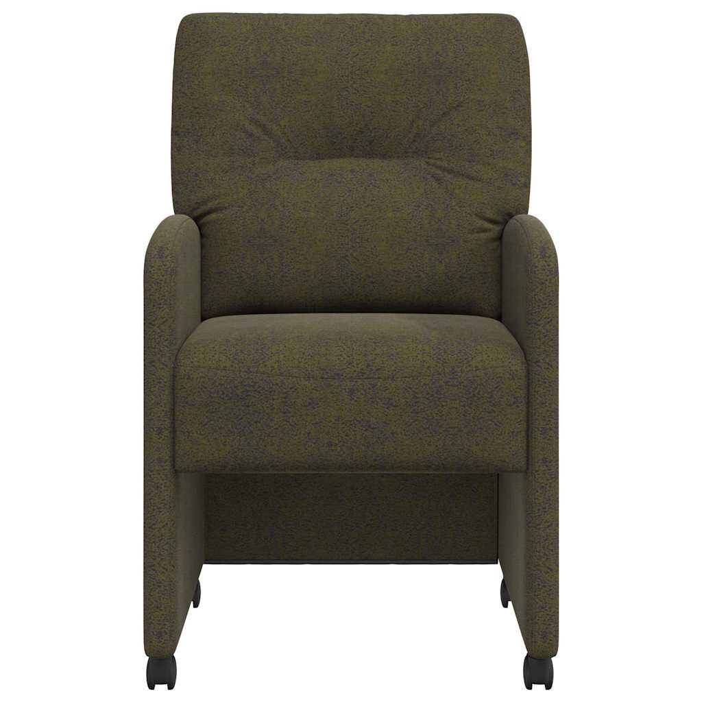 Eetkamerstoelen met Wieltjes 2 pcs Leger groen 57 x 67 x 95 cm is nu te koop bij PeponiXL, paradijselijk wonen!