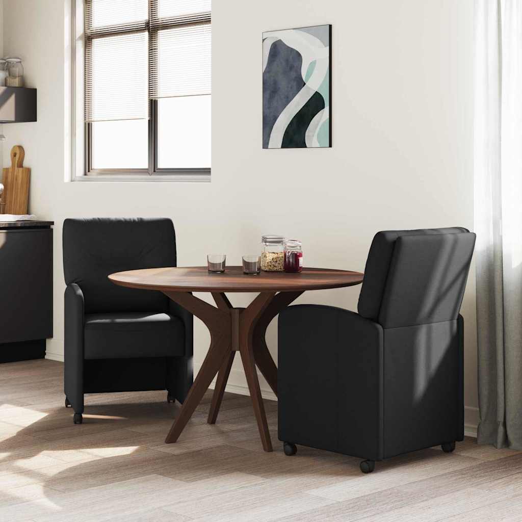 Eetkamerstoelen met Wieltjes 2 pcs Zwart 57 x 67 x 95 cm Stof is nu te koop bij PeponiXL, paradijselijk wonen!