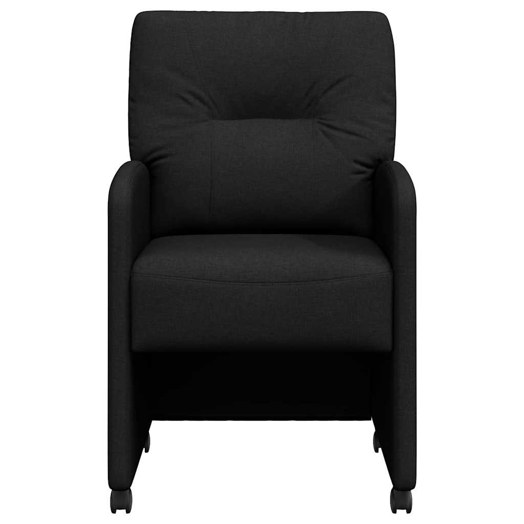 Eetkamerstoelen met Wieltjes 2 pcs Zwart 57 x 67 x 95 cm Stof is nu te koop bij PeponiXL, paradijselijk wonen!