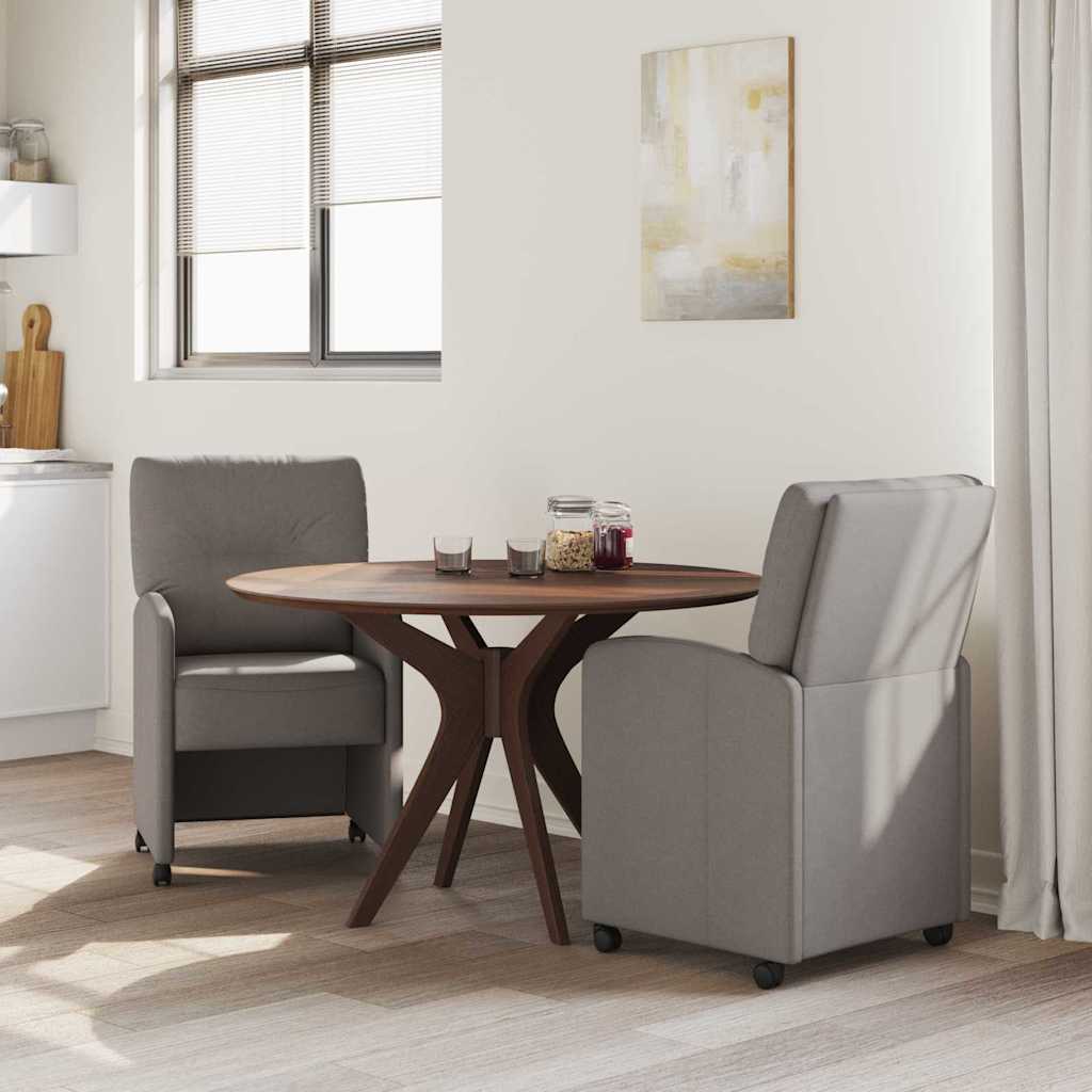 Eetkamerstoelen met Wieltjes 2 pcs Taupe 57 x 67 x 95 cm Stof is nu te koop bij PeponiXL, paradijselijk wonen!