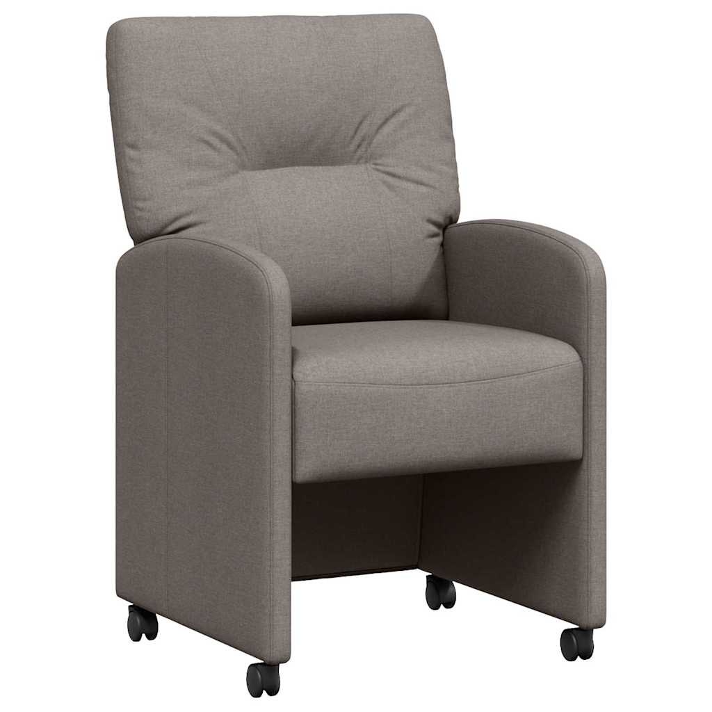 Eetkamerstoelen met Wieltjes 2 pcs Taupe 57 x 67 x 95 cm Stof is nu te koop bij PeponiXL, paradijselijk wonen!