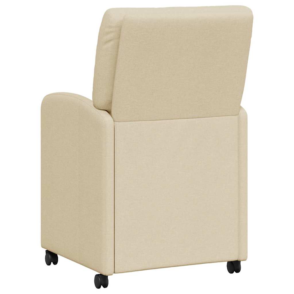 Eetkamerstoelen met Wieltjes 2 pcs Crème 57 x 67 x 95 cm Stof is nu te koop bij PeponiXL, paradijselijk wonen!