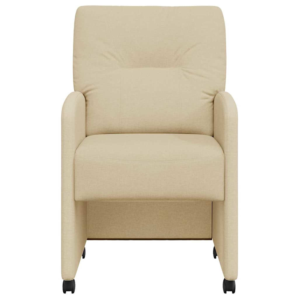 Eetkamerstoelen met Wieltjes 2 pcs Crème 57 x 67 x 95 cm Stof is nu te koop bij PeponiXL, paradijselijk wonen!