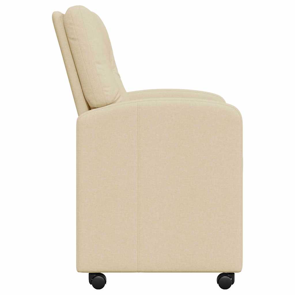 Eetkamerstoelen met Wieltjes 2 pcs Crème 57 x 67 x 95 cm Stof is nu te koop bij PeponiXL, paradijselijk wonen!