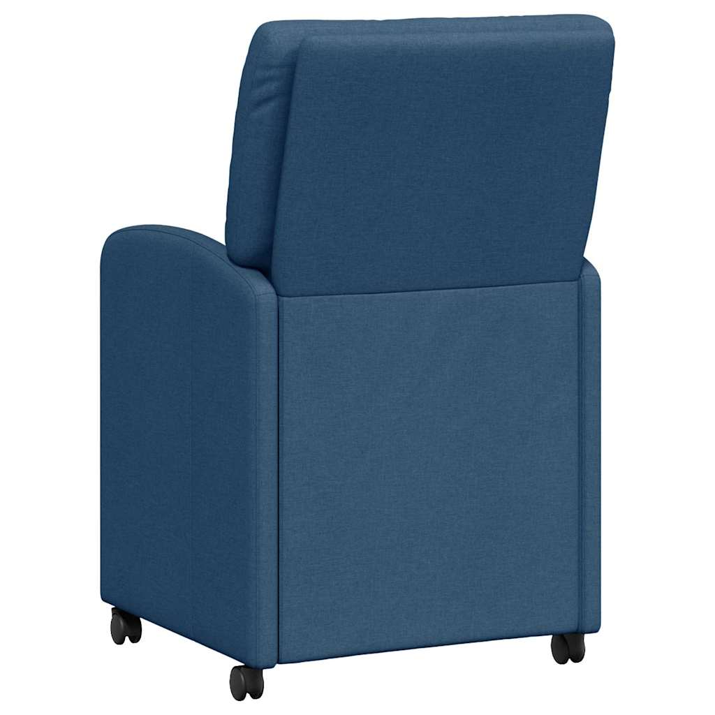 Eetkamerstoelen met Wieltjes 2 pcs Blauw 57 x 67 x 95 cm Stof is nu te koop bij PeponiXL, paradijselijk wonen!