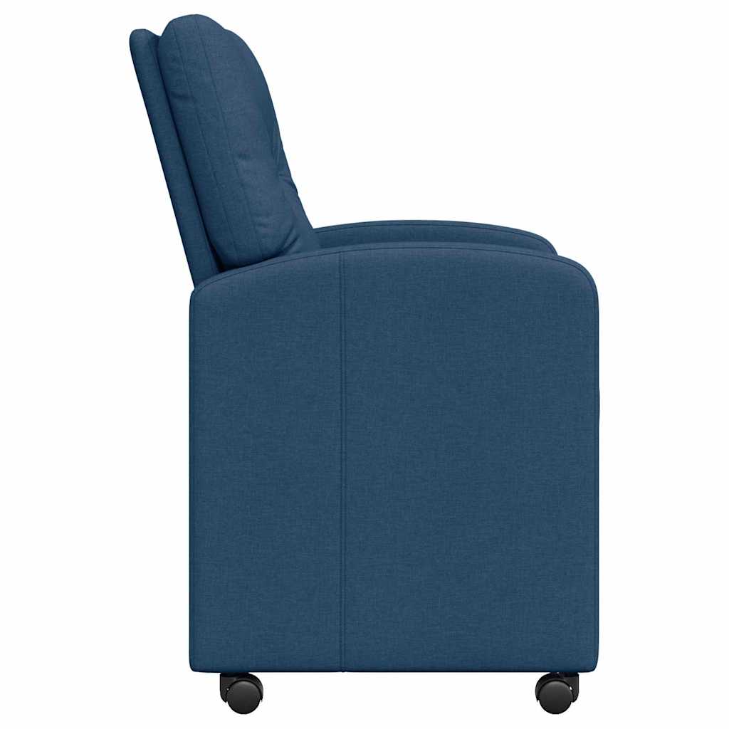 Eetkamerstoelen met Wieltjes 2 pcs Blauw 57 x 67 x 95 cm Stof is nu te koop bij PeponiXL, paradijselijk wonen!
