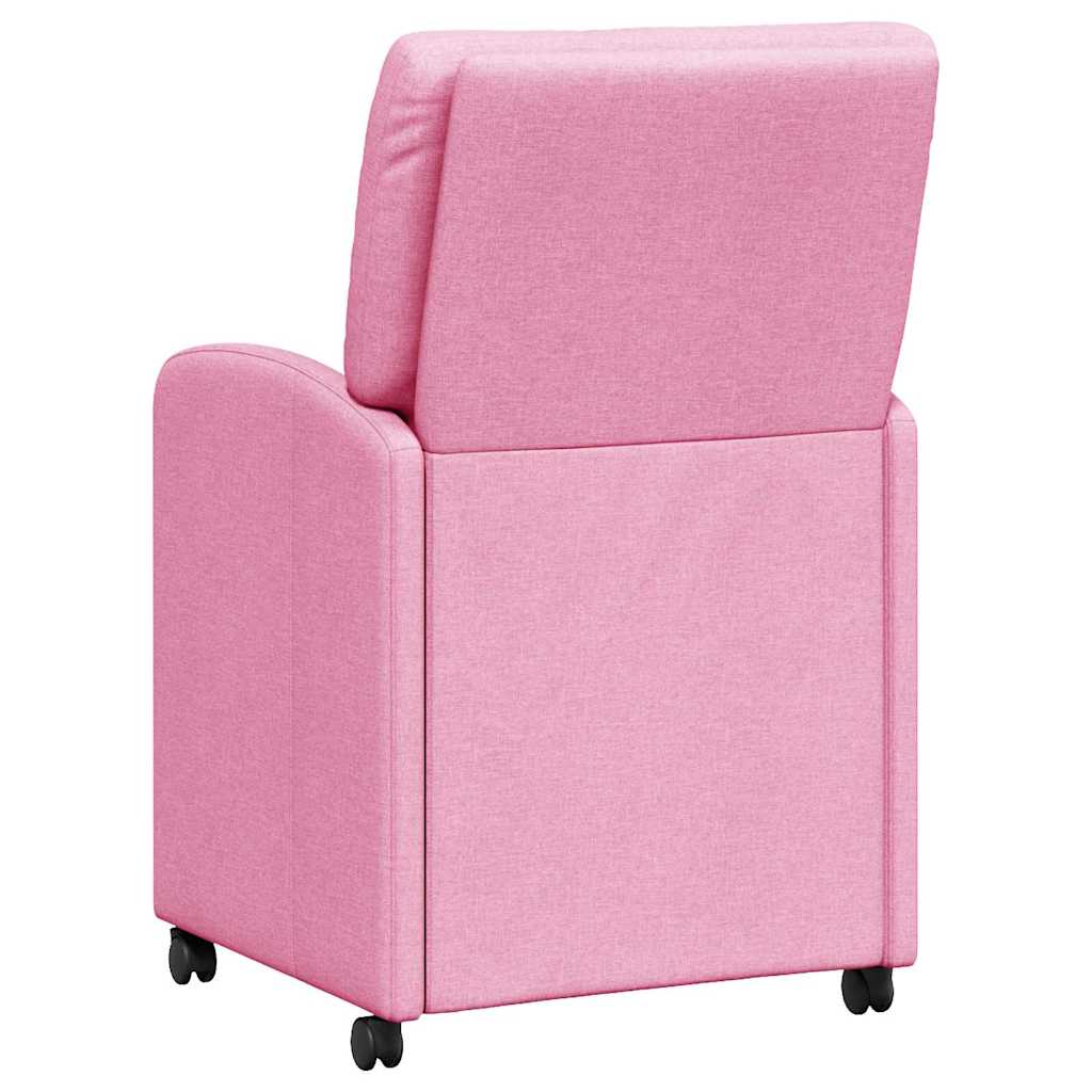 Eetkamerstoelen met Wieltjes 2 pcs Roze 57 x 67 x 95 cm Stof is nu te koop bij PeponiXL, paradijselijk wonen!