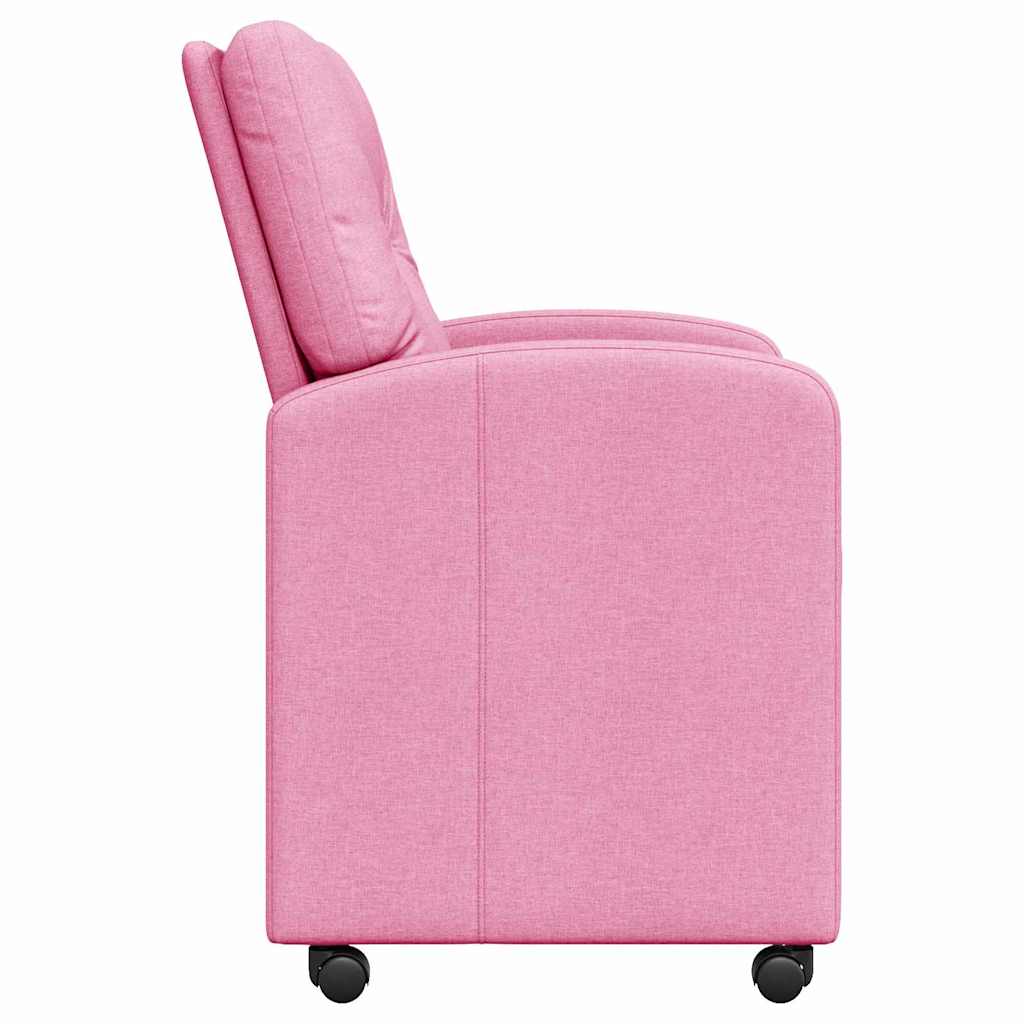 Eetkamerstoelen met Wieltjes 2 pcs Roze 57 x 67 x 95 cm Stof is nu te koop bij PeponiXL, paradijselijk wonen!