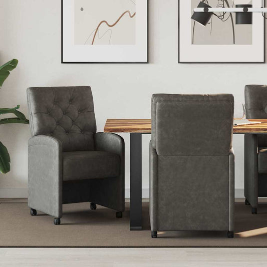Eetkamerstoelen met Wieltjes 2 pcs Zwart 58 x 67 x 97 cm is nu te koop bij PeponiXL, paradijselijk wonen!