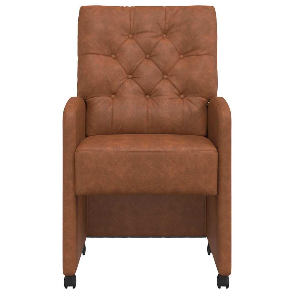 Eetkamerstoelen met Wieltjes 2 pcs Bruin 58 x 67 x 97 cm is nu te koop bij PeponiXL, paradijselijk wonen!
