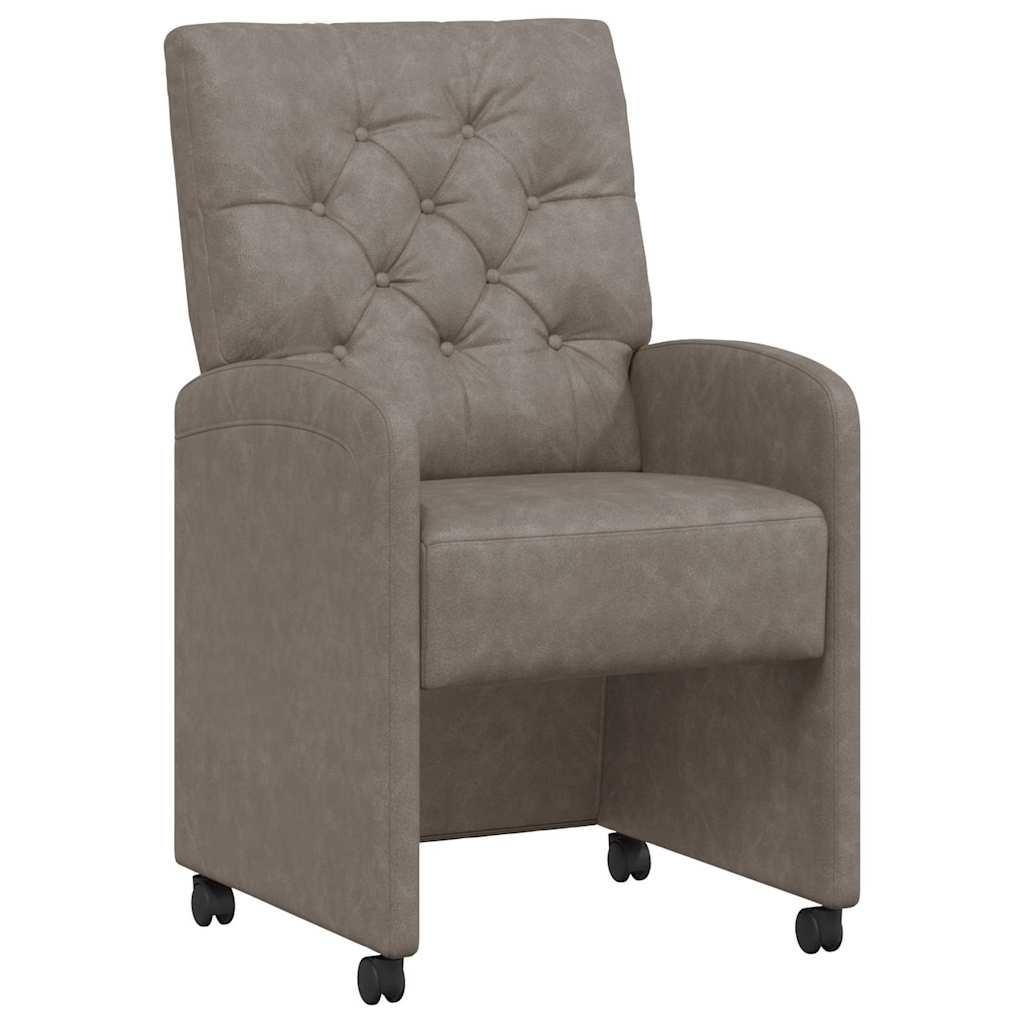 Eetkamerstoelen met Wieltjes 2 pcs Grijs 58 x 67 x 97 cm is nu te koop bij PeponiXL, paradijselijk wonen!