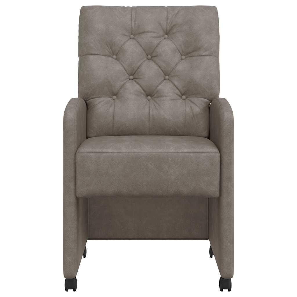 Eetkamerstoelen met Wieltjes 2 pcs Grijs 58 x 67 x 97 cm is nu te koop bij PeponiXL, paradijselijk wonen!