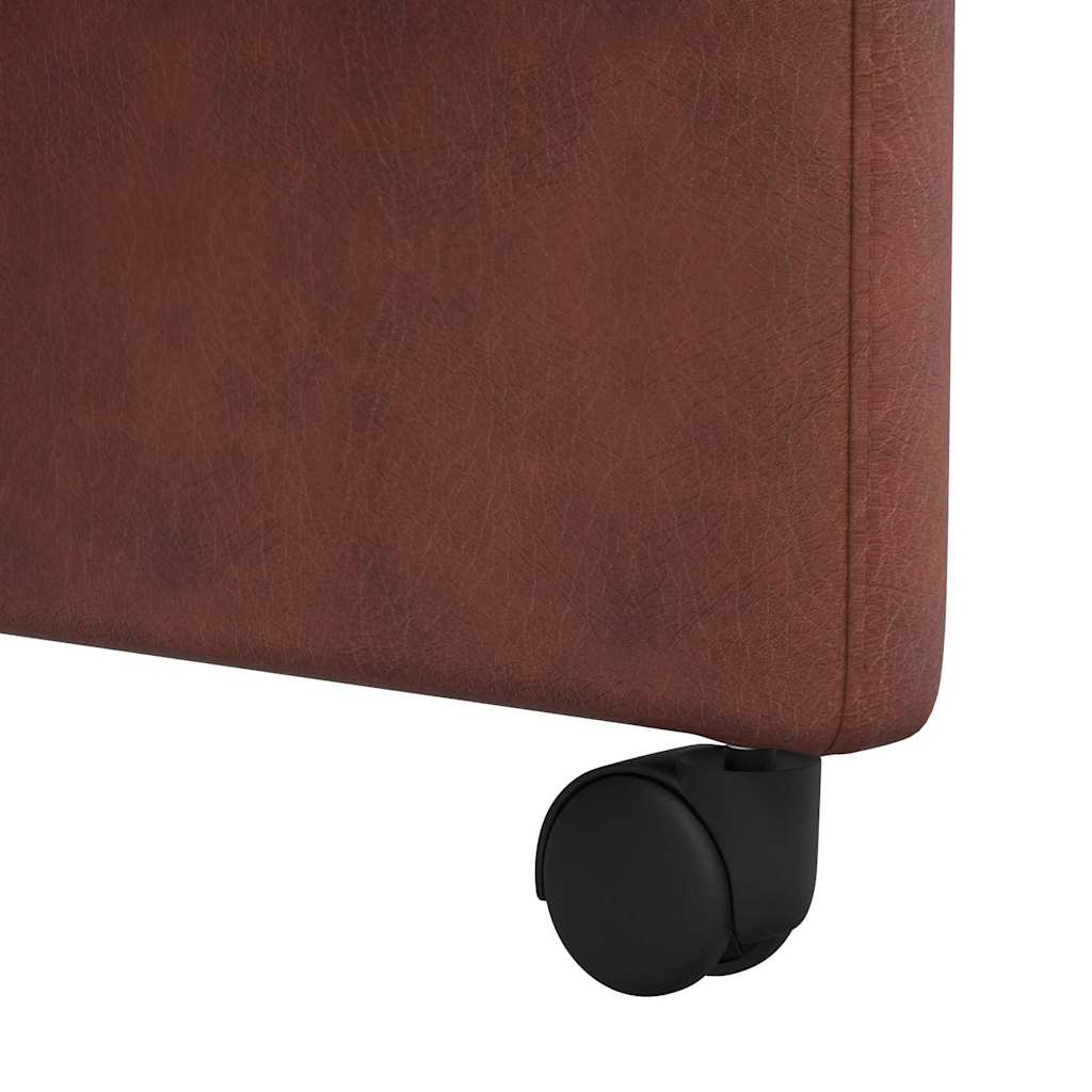 Eetkamerstoelen met Wieltjes 2 pcs Glanzend bruin Kunstleer is nu te koop bij PeponiXL, paradijselijk wonen!