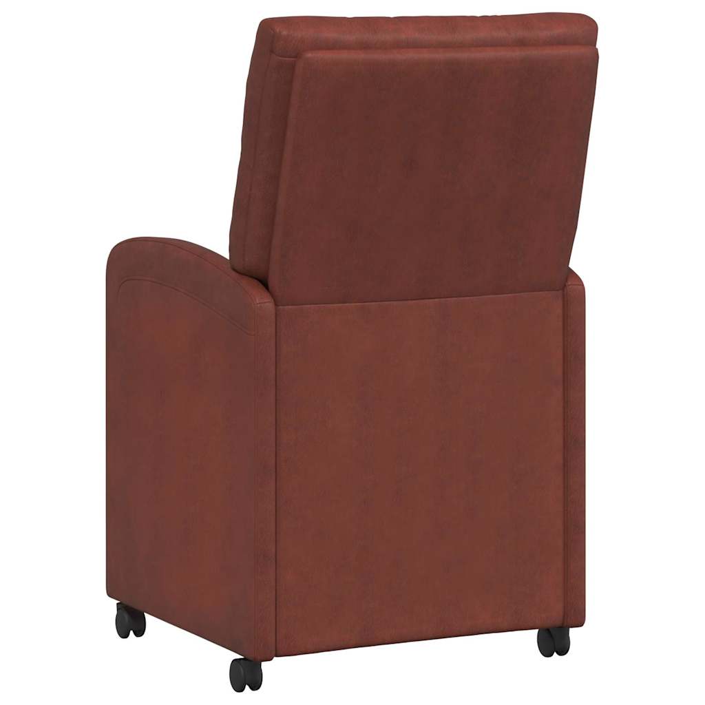 Eetkamerstoelen met Wieltjes 2 pcs Glanzend bruin Kunstleer is nu te koop bij PeponiXL, paradijselijk wonen!