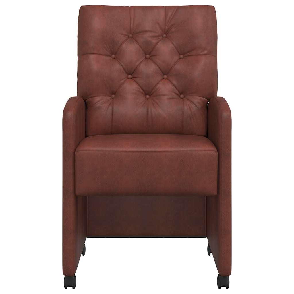 Eetkamerstoelen met Wieltjes 2 pcs Glanzend bruin Kunstleer is nu te koop bij PeponiXL, paradijselijk wonen!