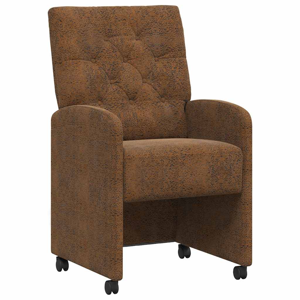 Eetkamerstoelen met Wieltjes 2 pcs Bruin 58 x 67 x 97 cm is nu te koop bij PeponiXL, paradijselijk wonen!