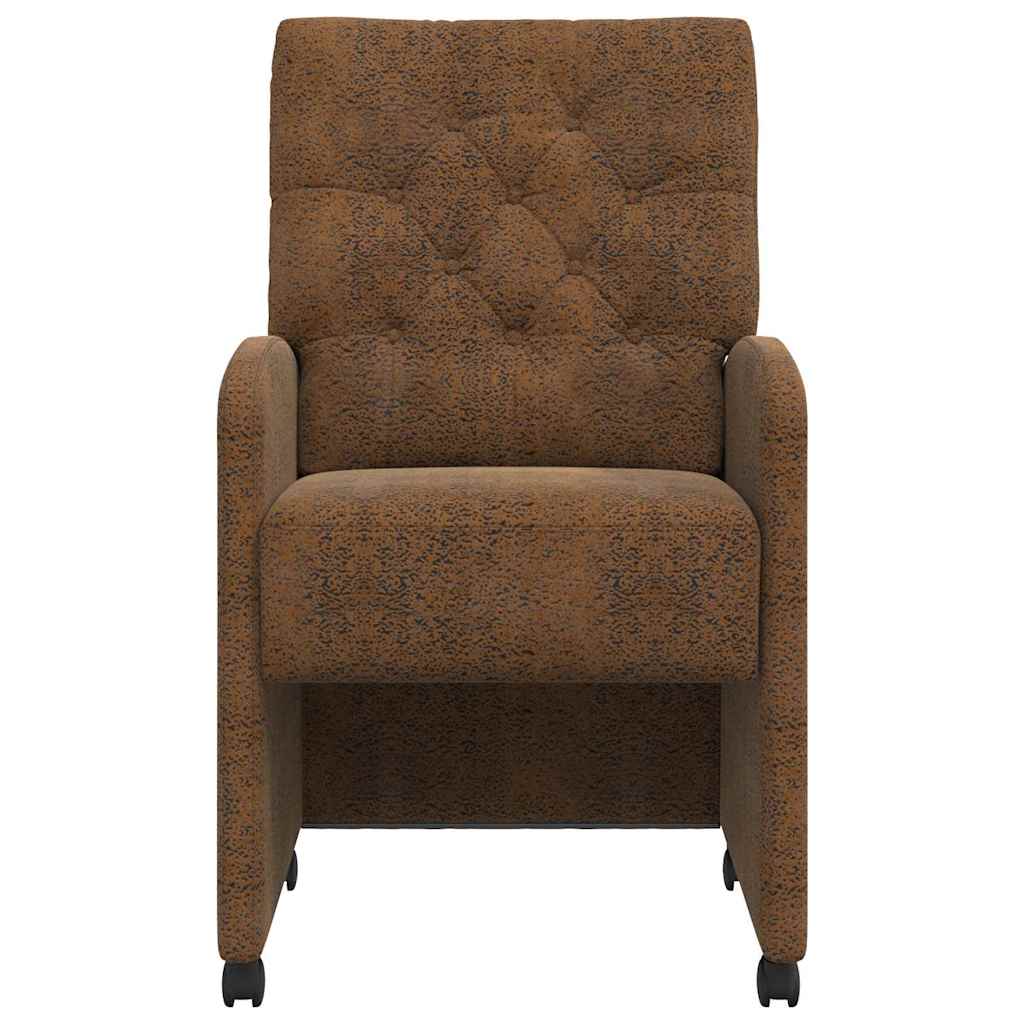 Eetkamerstoelen met Wieltjes 2 pcs Bruin 58 x 67 x 97 cm is nu te koop bij PeponiXL, paradijselijk wonen!