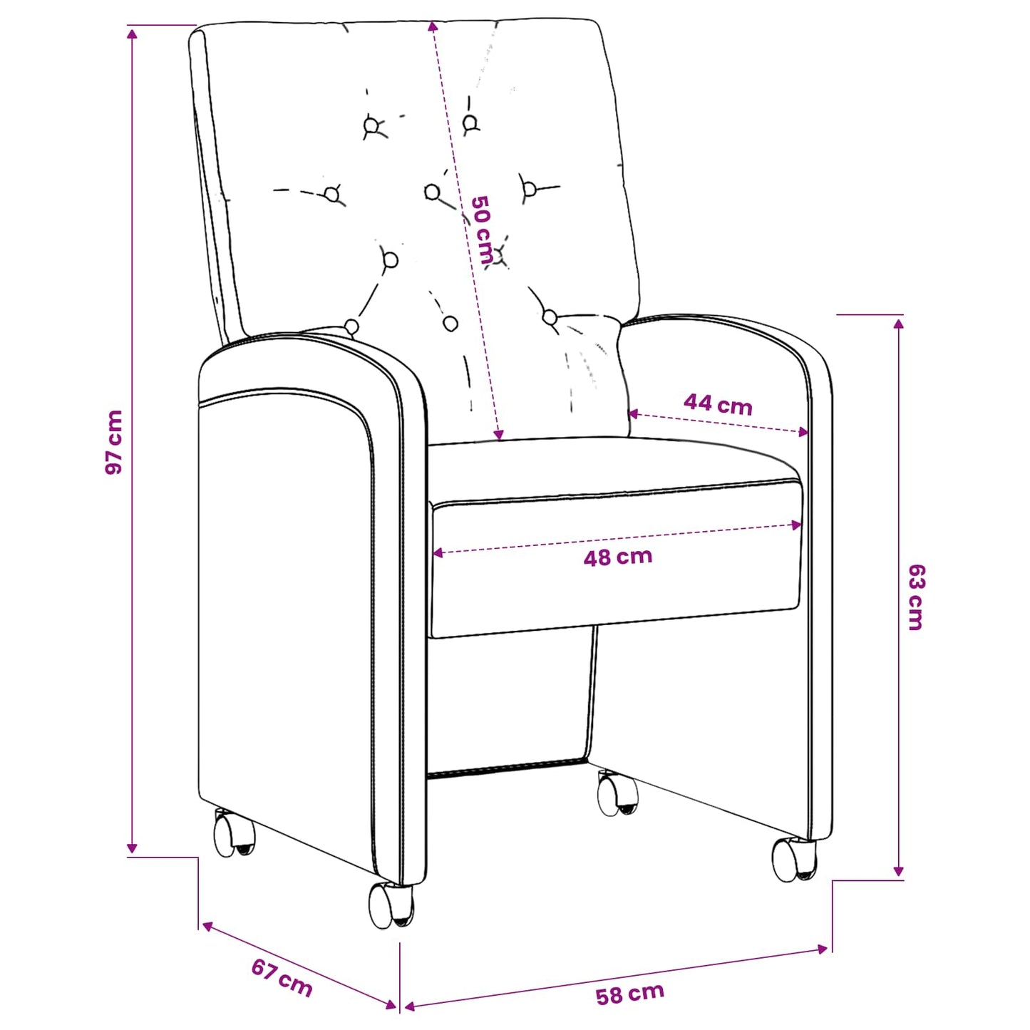 Eetkamerstoelen met Wieltjes 2 pcs Lichtgrijs 58 x 67 x 97 cm is nu te koop bij PeponiXL, paradijselijk wonen!