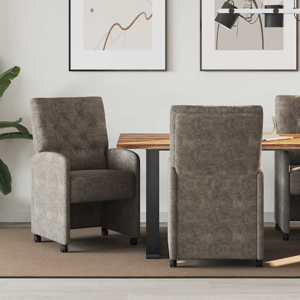 Eetkamerstoelen met Wieltjes 2 pcs Donkergrijs 58 x 67 x 97 cm is nu te koop bij PeponiXL, paradijselijk wonen!