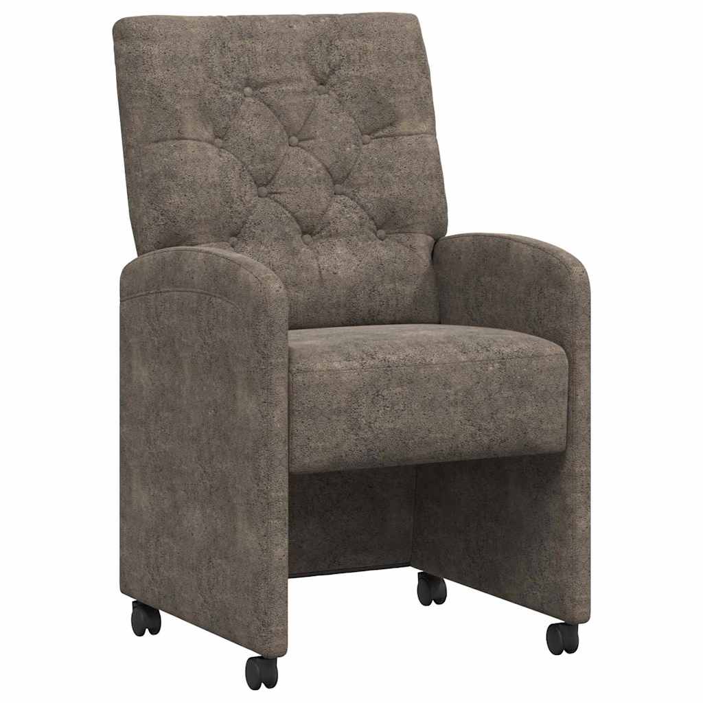 Eetkamerstoelen met Wieltjes 2 pcs Donkergrijs 58 x 67 x 97 cm is nu te koop bij PeponiXL, paradijselijk wonen!