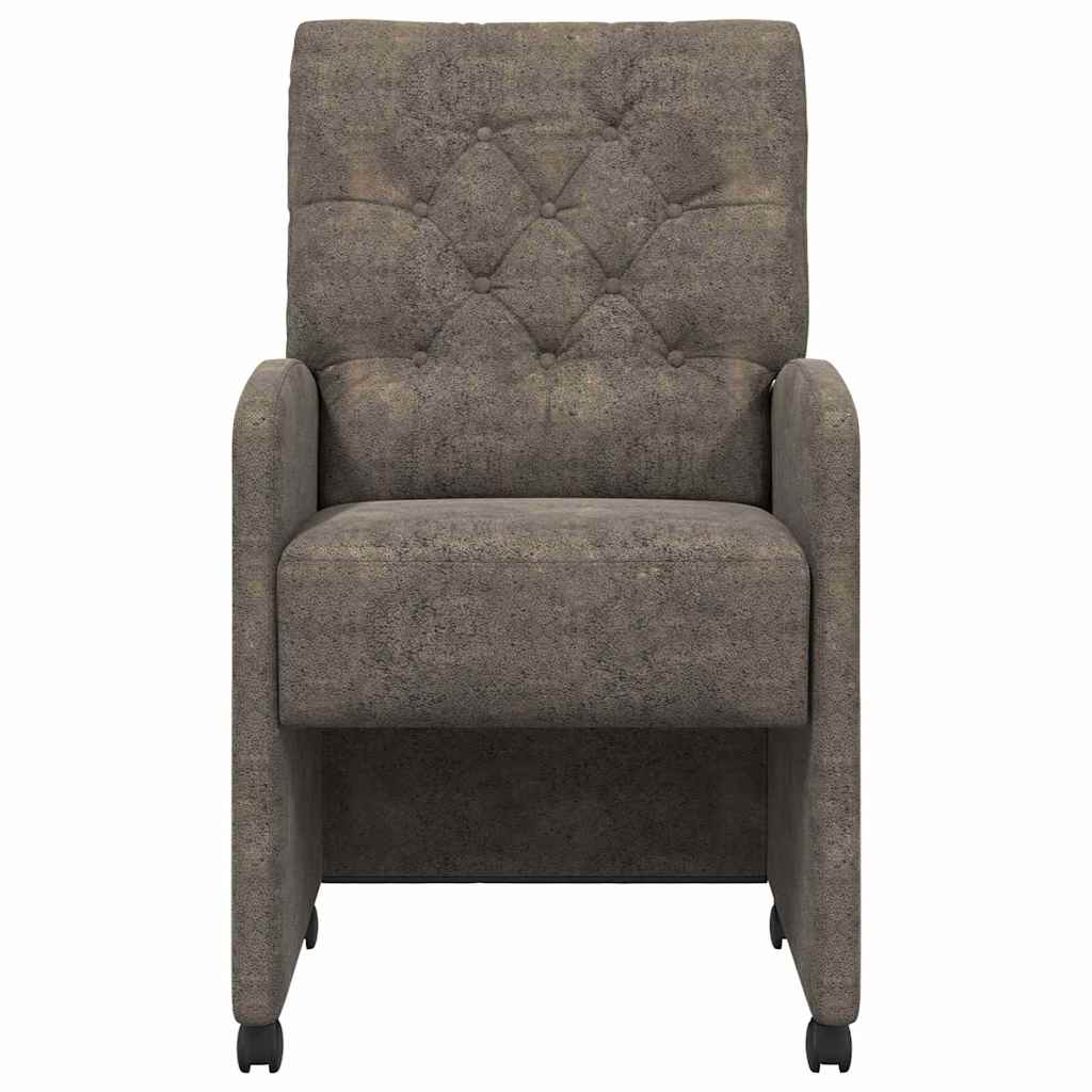 Eetkamerstoelen met Wieltjes 2 pcs Donkergrijs 58 x 67 x 97 cm is nu te koop bij PeponiXL, paradijselijk wonen!