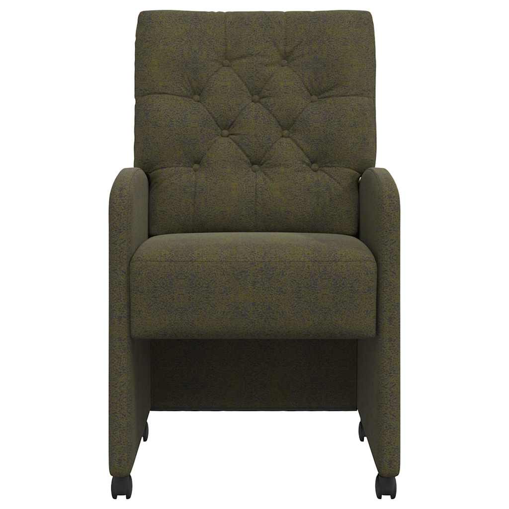 Eetkamerstoelen met Wieltjes 2 pcs Leger groen 58 x 67 x 97 cm is nu te koop bij PeponiXL, paradijselijk wonen!