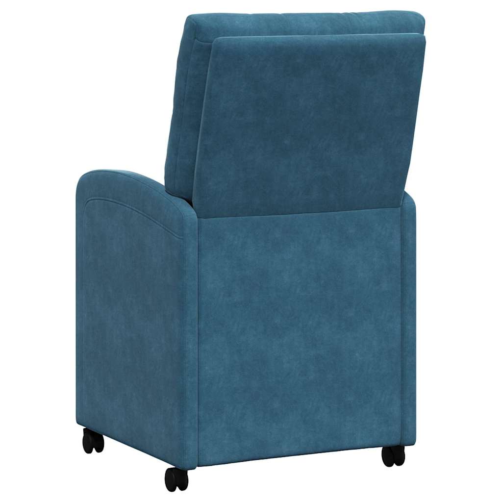 Eetkamerstoelen met Wieltjes 2 pcs Blauw 58 x 67 x 97 cm is nu te koop bij PeponiXL, paradijselijk wonen!