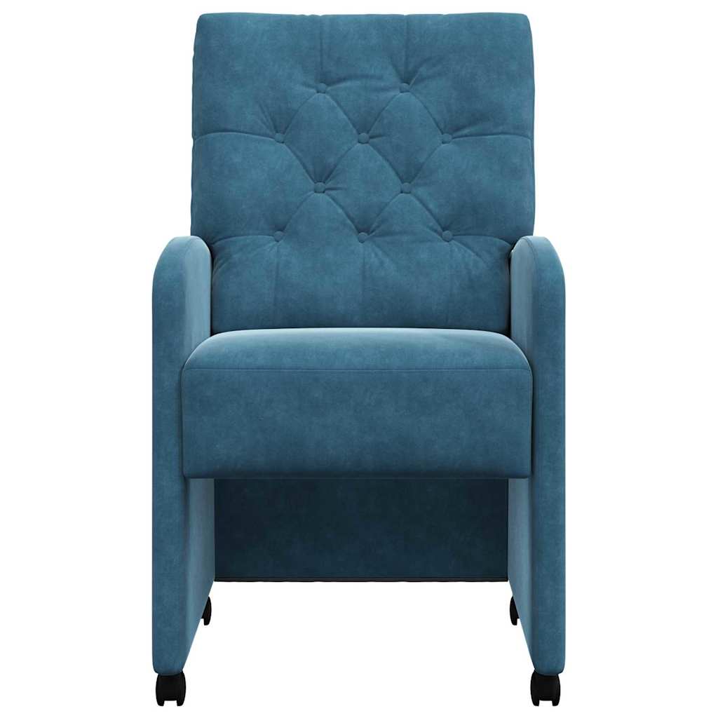 Eetkamerstoelen met Wieltjes 2 pcs Blauw 58 x 67 x 97 cm is nu te koop bij PeponiXL, paradijselijk wonen!