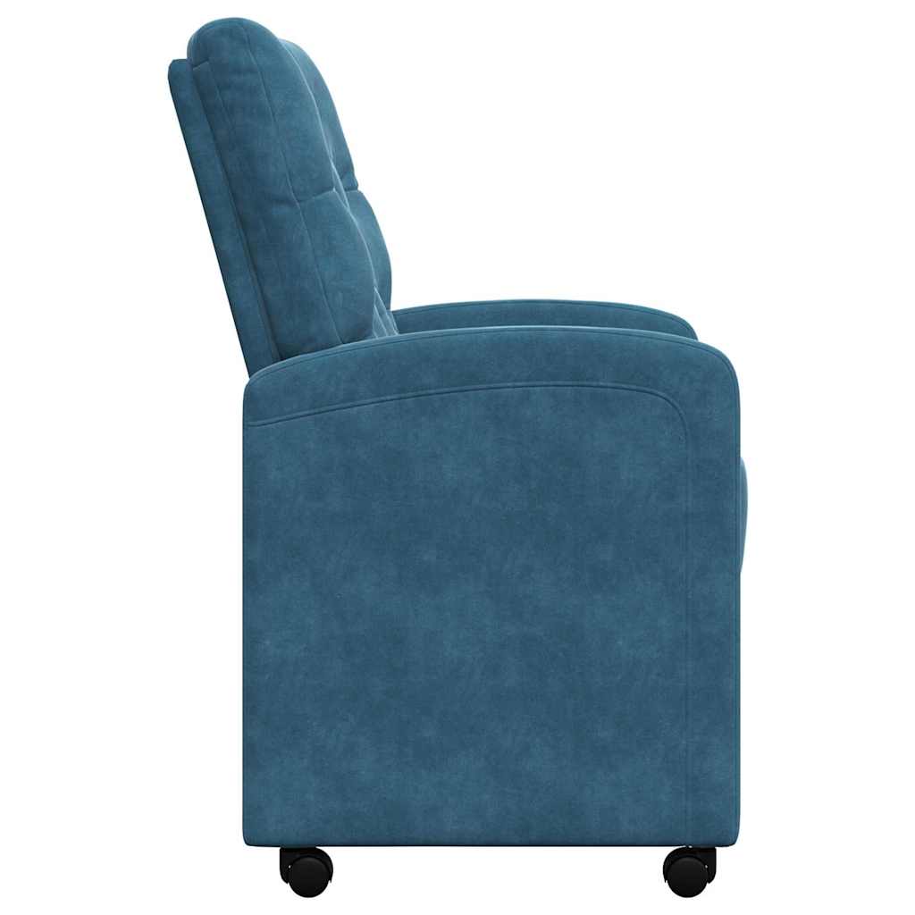 Eetkamerstoelen met Wieltjes 2 pcs Blauw 58 x 67 x 97 cm is nu te koop bij PeponiXL, paradijselijk wonen!