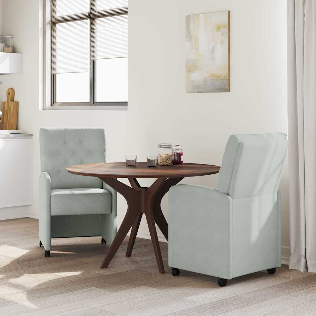 Eetkamerstoelen met Wieltjes 2 pcs Lichtgrijs 58 x 67 x 97 cm is nu te koop bij PeponiXL, paradijselijk wonen!