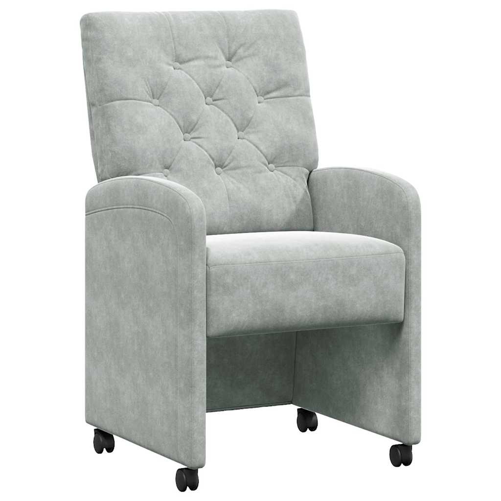 Eetkamerstoelen met Wieltjes 2 pcs Lichtgrijs 58 x 67 x 97 cm is nu te koop bij PeponiXL, paradijselijk wonen!